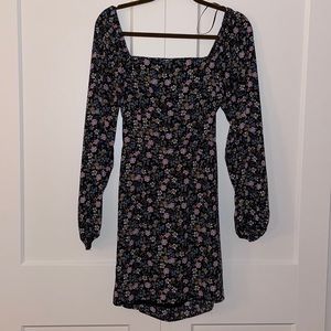 Black Floral Mini Dress